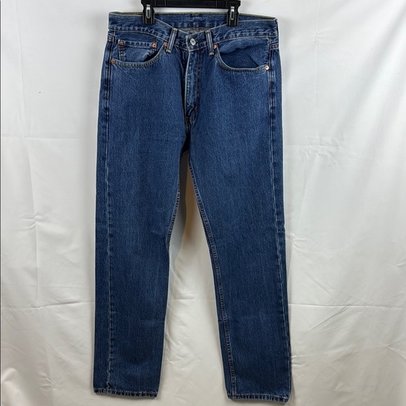 Levi's 505 Classic Men's Straight Leg Blue Jeans Size 34 - Picture 1 of 12